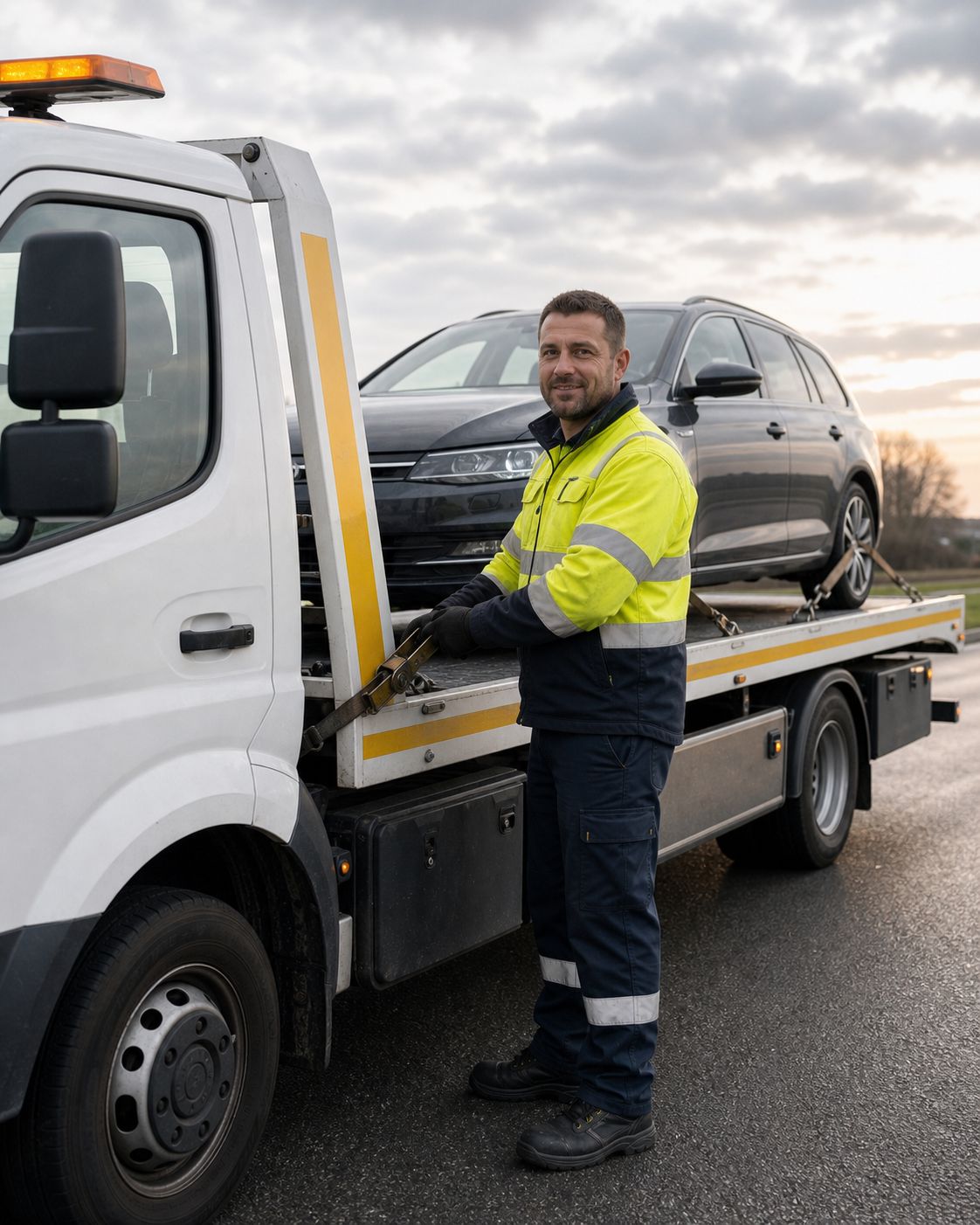 Chauffeur van directberging.nl bij een bergingswagen
